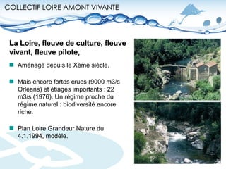 La Loire, fleuve de culture, fleuve vivant, fleuve pilote, <ul><li>Aménagé depuis le Xème siècle.  </li></ul><ul><li>Mais ...