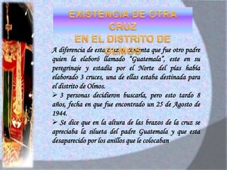 Con mucha alegría el dia 4 de Agosto los creyentes trasladan en hombros a la Santísima Cruz a la localidad de MotupeEl “5 de Agosto” día Central de la Festividad.  Se celebra la Santa Misa El día 14 de Agosto se celebra la misa de despedida, para finalmente llegar a su gruta y esperar a febrero para celebrar la fiesta de medio año