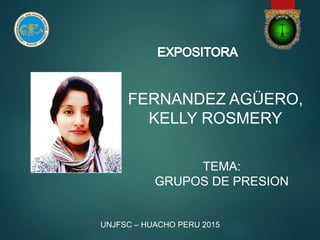 FERNANDEZ AGÜERO,
KELLY ROSMERY
TEMA:
GRUPOS DE PRESION
UNJFSC – HUACHO PERU 2015
 