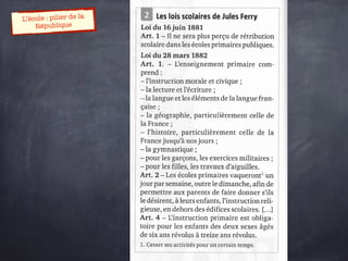 L’école : pilier de la
République
 