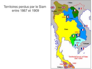 Territoires perdus par le Siam
entre 1867 et 1909
 