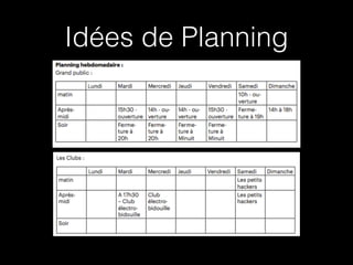 Idées de Planning

 