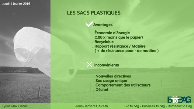 Présentation des sacs bioplastiques biodégradables et compostables