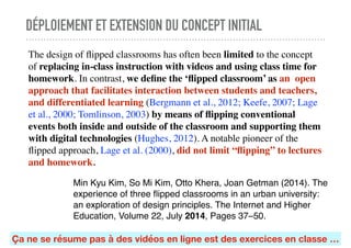 DÉPLOIEMENT ET EXTENSION DU CONCEPT INITIAL
The design of ﬂipped classrooms has often been limited to the concept
of repla...