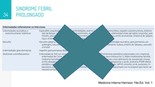 SINDROME FEBRIL
PROLONGADO
34
Medicina Interna Harrison 19a Ed. Vol. 1
 