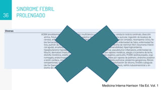 SINDROME FEBRIL
PROLENGADO
36
Medicina Interna Harrison 19a Ed. Vol. 1
 