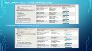 RUTA ALBANY-CHARLOTTE CALIFORNIA DEL NORTE

RUTA ALBANY – SIOUX FAILS, DACOTA DEL SUR

 