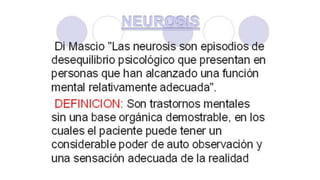 NEUROSIS y clases de neurosis .. Psicologia