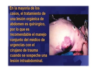 TimpanismoExploración:Objetivo principal es saber cuanto antes si se requiere manejo quirúrgico o no.