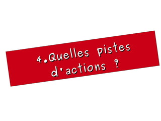 4.Quelles pistes d'actions ? 