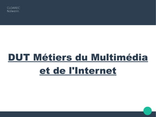 DUT Métiers du Multimédia
et de l'Internet
CLOAREC
Nolwenn
 