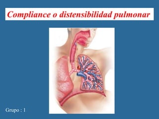 Compliance o distensibilidad pulmonar
Grupo : 1
