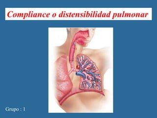 Compliance o distensibilidad pulmonar




Grupo : 1
 