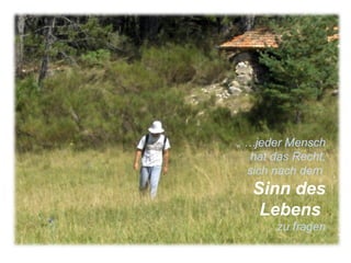 „  … jeder Mensch hat das Recht, sich nach dem  Sinn des Lebens  zu fragen 