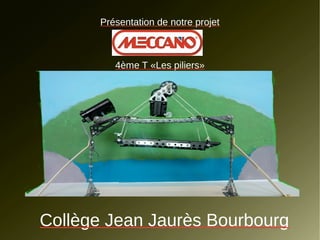 Collège Jean Jaurès Bourbourg
Présentation de notre projet
MECCANO
4ème T «Les piliers»
 