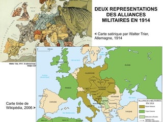 DEUX REPRESENTATIONS
DES ALLIANCES
MILITAIRES EN 1914
< Carte satirique par Walter Trier,
Allemagne, 1914
Carte tirée de
Wikipédia, 2006 >
 