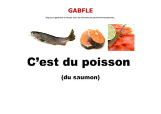 GABFLE
  Blog pour apprendre le français avec des interviews de personnes francophones...




C’est du poisson
                   (du saumon)
 