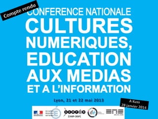 Diaporama conf cultures numériques Lyon 2013