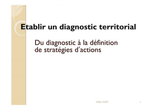Etablir un diagnostic territorial
Du diagnostic à la définition
de stratégies d’actions
Halter INJEP 1
 