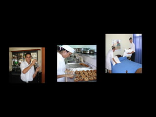 LA FORMATION BTH
Le but :
Former des jeunes polyvalents en :
cuisine, restaurant, hébergement.
Les études :
3 ans dont 16 semaines de stage en entreprise.
N.B. / La classe de 1ère
d’adaptation permet à un élève
titulaire de BEP d’accéder au BTn.
 