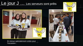 Le jour J … Les serveurs sont prêts
En tenue spécialement créée pour
l’occasion...
 