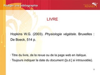 11
Droit d'auteur :
quelques notions 
« toutes les oeuvres de l'esprit,
quels qu'en soient le genre, la
forme d'expression, le mérite ou la
destination. »
Art. L112-1 et L112-2 du Code de la PI
Qu'est-ce qui est protégé
par le droit d'auteur ?Un article scientifique, un livre 
Une photographie, un graphique, un tableau 
Un cours 
Des documents mis en ligne gratuitement 
Une publication/ rapport trouvé sur un site 
Un diaporama 
Des documents mis en ligne sous licence CC 
Droit moral = paternité et divulgation
« L'auteur jouit du droit au respect de son nom, de sa qualité et de
son oeuvre. Ce droit est attaché à sa personne. Il est perpétuel,
inaliénable et imprescriptible. »
« L'auteur a seul le droit de divulguer son oeuvre »
Art. L121-1 et L121-2 du Code de PI
Droits patrimoniaux = exploitation : 70 ans post-mortem
« le droit de représentation et le droit de reproduction »
L122-1 du Code de PI
Exceptions au droit
Art. L122-5 du Code de PI
Copie privée : 10 % d'un ouvrage / 30 % d'une revue
Droit de citation
Des documents tombés dans le domaine public  ex.
 