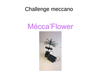 Mécca’Flower
Challenge meccano
 