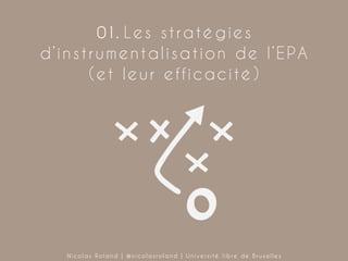01. L e s s t r a t é g i e s
d’instrumentalisation de l’EPA
(et leur efficacité)

Nicolas Roland | @nicolasroland | Université libre de Bruxelles

 