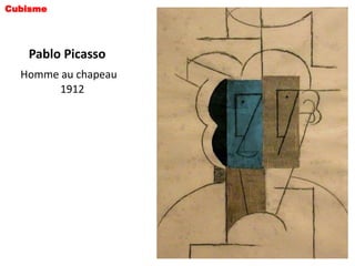 Cubisme




   Pablo Picasso
  Homme au chapeau
        1912
 