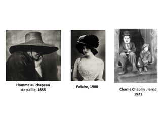 Homme au chapeau    Polaire, 1900
  de paille, 1855                   Charlie Chaplin , le kid
                                             1921
 