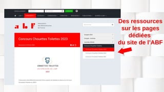Des ressources
sur les pages
dédiées
du site de l’ABF
Des ressources
sur les pages
dédiées
du site de l’ABF
 