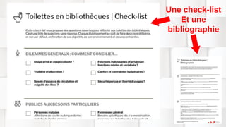 Une check-list
Et une
bibliographie
 