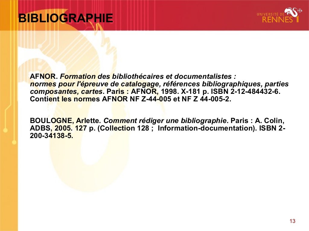 Diaporama rédiger bibliographie