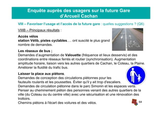 Résultats de l'enquête sur la future gare Arcueil/Cachan - Diaporama du 12 décembre 2012