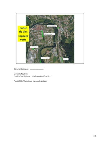 Commentaire par : ………………………..
Maisons fleuries:
Essais d’inscriptions : résultats peu d’inscrits
Possibilité d’évolution: catégorie potager
19
 