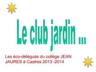 Les éco-délégués du collège JEAN
JAURES à Castres 2013 -2014
 