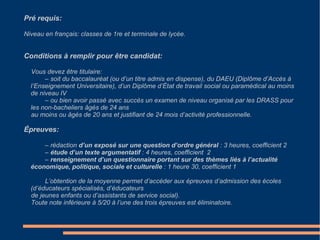 Métier L'assistante du service social (ASS) a pour fonction de rechercher les causes qui compromettent l'équilibre physique, psychologie, économique ou moral d'un individu, d'une famille ou d'un groupe, et de mener toute action susceptible d'y remédier. Elle (la majorité des ASS sont des femmes) traite tous les sujets (obtention du RSA, surendettement, recherche de logement social ou d'emploi, addictions, violences, maltraitance...) et ne se contente pas de répondre à un besoin ponctuel en informant la personne de ses droits, en la guidant dans ses démarches. Elle tente de la rendre autonome. Trois missions relèvent de sa compétence. Tout d'abord, l'ASS évalue la situation des intéressés.  - Elle reçoit à sa permanence, et effectue des visites au domicile des familles suivies.  - Elle établit un diagnostic et élabore des actions à mener pour surmonter les difficultés rencontrées. - Elle informe les personnes sur leurs droits en matière de prestations sociales, médicales et d’accès à la formation.  Par ailleurs, l'ASS conseille et oriente les personnes en difficulté vers des lieux d'accueil spécialisés. Elle fait ainsi le lien entre les individus et les organismes susceptibles de leur apporter une réponse, jouant ainsi un rôle de médiation. Dans l'exercice de son activité, l'ASS effectue un important travail de rédaction et de gestion des dossiers (comptes rendus d'enquête, correspondance avec les différents organismes...) Qualités requises de l’assistant social / assistante sociale : Ce métier, basé sur le relationnel, exige des liens de confiances qu'il faut tisser et un goût pour le travail en équipe. Il faut aussi de la disponibilité, du réalisme et une certaine ouverture d'esprit. Dans ce domaine, l'approche est déterminante. Sa patiente, sa capacité d'écoute, sa force de conviction et sa bonne organisation dont il est l'objet sont essentielles. Attention, ce métier exige un bon équilibre personnel permettant d'affronter des situations difficiles sans être personnellement affecté. Les ASS sont d'ailleurs tenus au secret professionnel. 