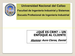 Universidad Nacional del Callao
Facultad de Ingeniería Industrial y Sistemas
Escuela Profesional de Ingeniería Industrial
...