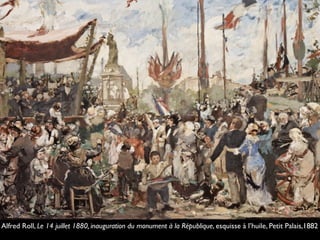 Alfred Roll, Le 14 juillet 1880, inauguration du monument à la République, esquisse à l’huile, Petit Palais,1882
 