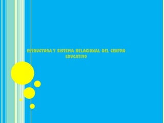 ESTRUCTURA Y SISTEMA RELACIONAL DEL CENTRO EDUCATIVO 
