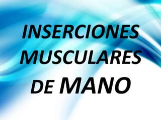 INSERCIONES
MUSCULARES
DE MANO
 