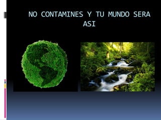 NO CONTAMINES Y TU MUNDO SERA
             ASI
 
