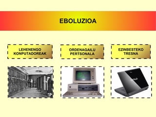EBOLUZIOA LEHENENGO KONPUTADOREAK ORDENAGAILU PERTSONALA EZINBESTEKO TRESNA 