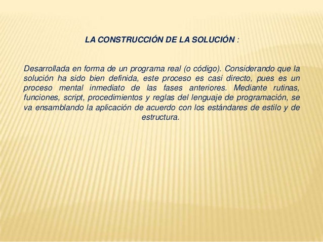 las fases del proceso de programacion