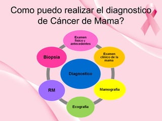 Como puedo realizar el diagnostico
de Cáncer de Mama?
 