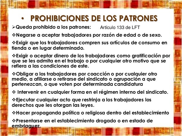 DERECHOS Y OBLIGACIONES DE LOS PATRONES 6D