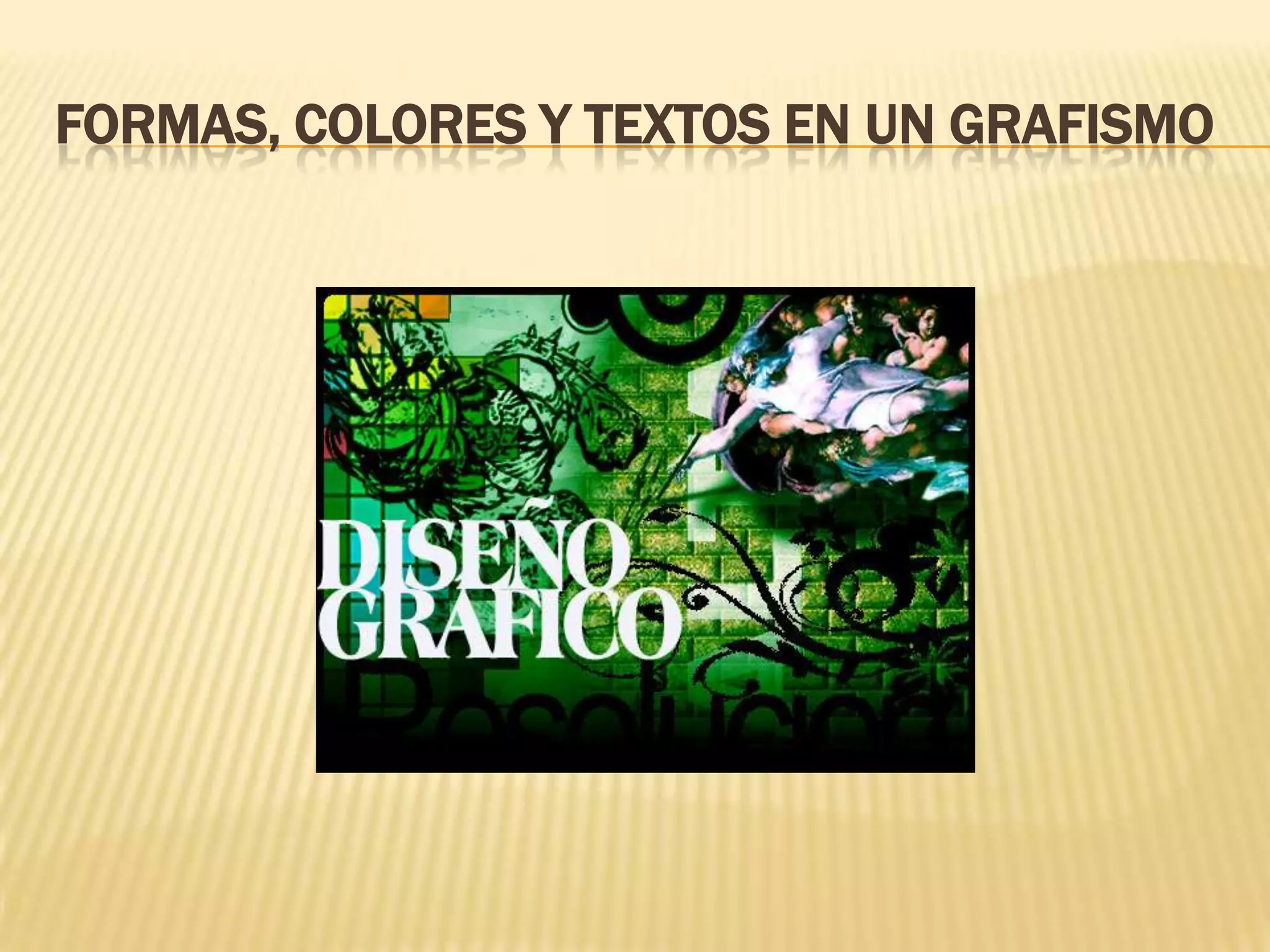 Formas, colores y textos en un grafismo 