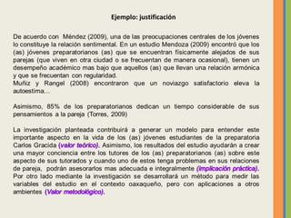 Ejemplo: justificación
 