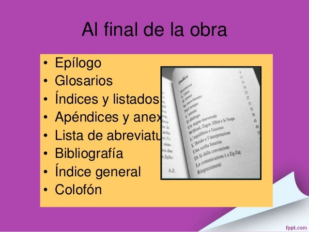 el libro y sus partes