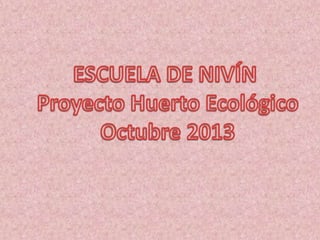 Escuela de Nivín: Proyecto Huerto Ecológico - Octubre 2013